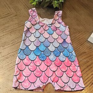 Colorful Mermaid Scale Romper Size 7/8